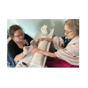 Kenwood Nursing and Rehab, residents getting their nails done